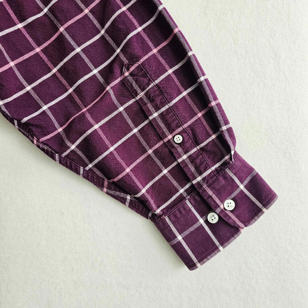 Men's Duck Head Classic Oxford Purple Plaid Long Sleeve Button Down Shirt XXL - Picture 5 of 7